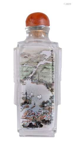 A good Chinese internally-decorated clear glass snuff bottle , circa 1967