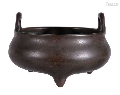 A Chinese bronze censer , late Qing Dynasty