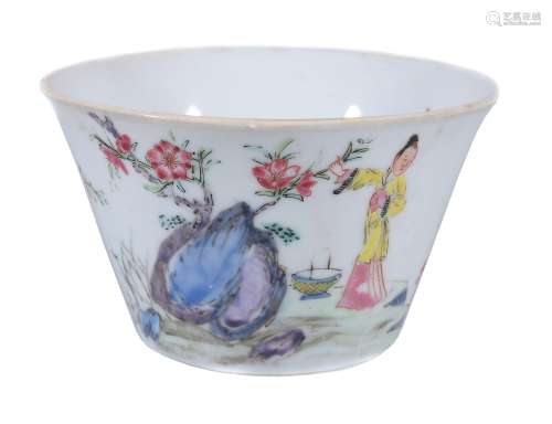 A Chinese Famille Rose wine cup, Yongzheng mark and probably of the period