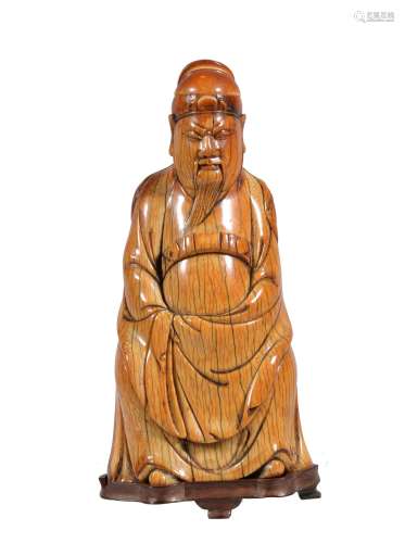 Ω A Chinese ivory figure of a Guan Yu, 17th century