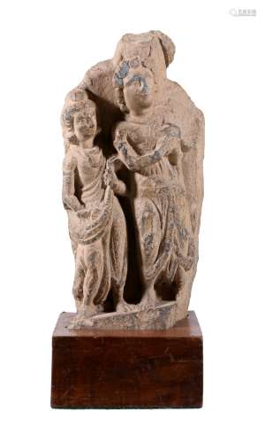 A Gandhara grey schist relief fragment, 3-4th century