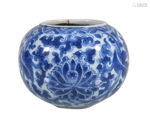 A Chinese blue and white 'apple-form' water bowl , Kangxi