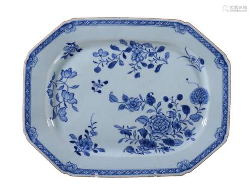 A Chinese blue and white meat dish, Qianlong