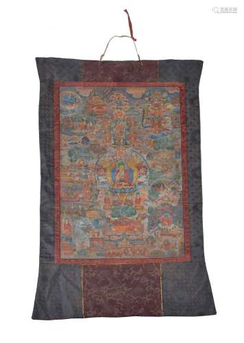 A Thang-ka depicting Green Tara , Tibet, 19th century or 20th century