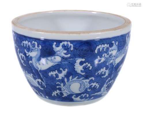 A Chinese blue and white 'scholar's table' small bowl, late Ming or Kangxi