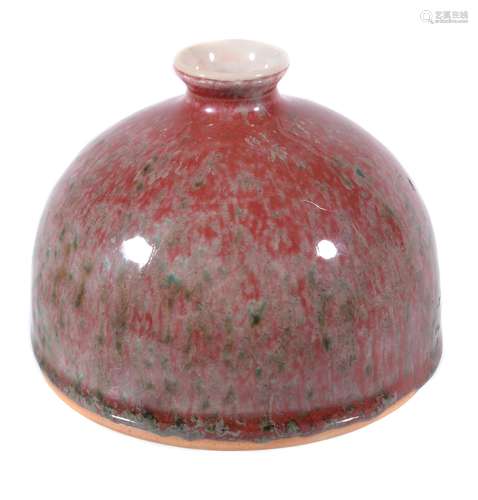 A Chinese green-streaked peachbloom-type beehive waterpot, of domed 'taibo zun