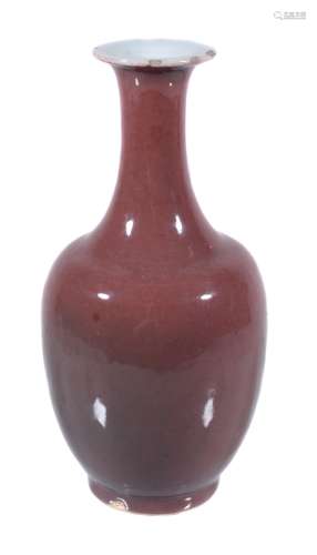 A Chinese peachbloom-type vase, of baluster form with flared neck