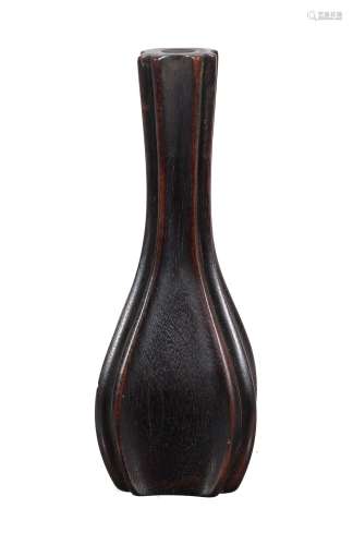 A Chinese hardwood scholar's utensil vase, Qing Dynasty