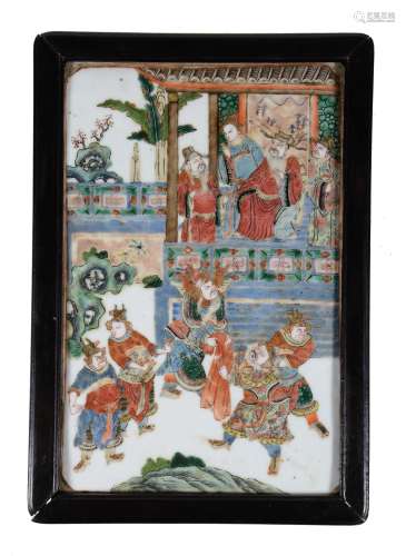 A Chinese Famille Rose plaque, 19th century