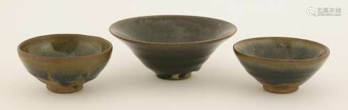 A Chinese jianyao black glaze 'hare's fur' tea bowl, Song dynasty (960-1279), of conical form, the ...