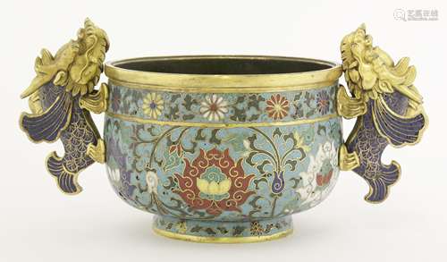 A Chinese cloisonné censer