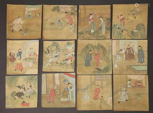 A collection of Chinese pictures, mid 20th century, painted with stories from 'Journey to the West' ...