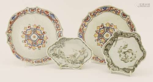 A pair of Chinese export porcelain large famille rose spoon trays, Qianlong (1736-1795), made for ...
