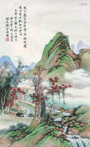 祁崑 青绿山水