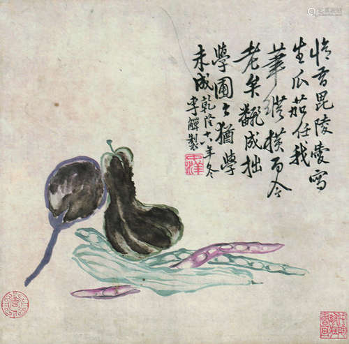 李鱓 花果