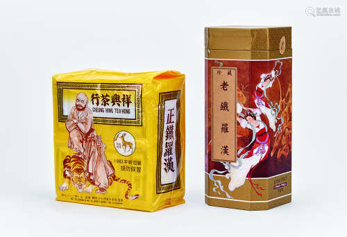 80-90年代 香港祥兴茶行正铁罗汉一包及一罐 共2件