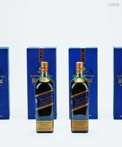 80-90年代 Johnnie Walker 蓝牌苏格兰威士忌 共6瓶