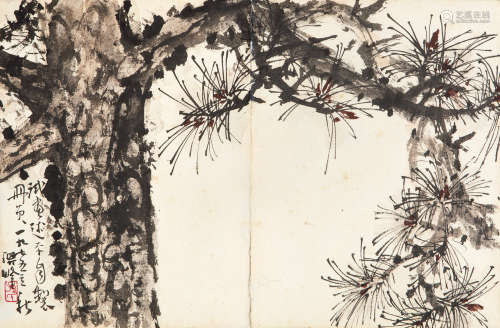 孙其峰（b.1920） 松树 纸本设色 镜心
