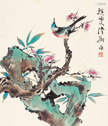 陆抑非（1908-1997） 花鸟 纸本水墨 镜心