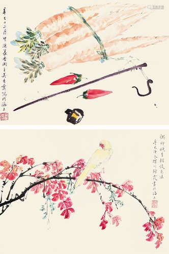 吴青霞（1910-2008）周炼霞（1908-2000） 静物 花鸟 纸本设色 立轴