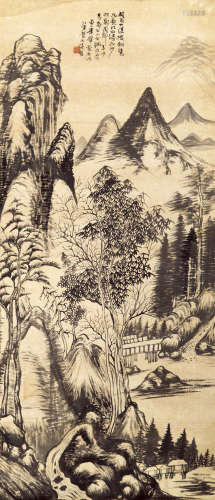 贺天健（1891-1977） 古木林涧 纸本水墨 立轴