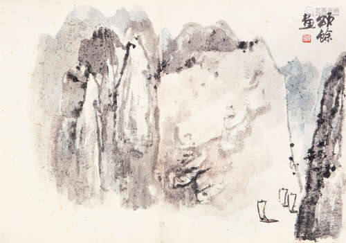 王颂馀（1910-2005） 峡江图 纸本设色 镜心