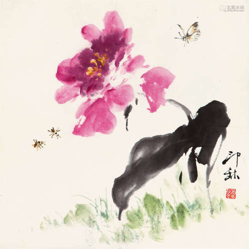 萧 朗（1917-2010） 蝶恋花 纸本设色 镜心