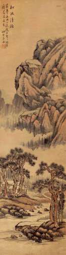 姚叔平（?-1924） 松坡清趣 纸本设色 立轴