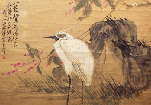 王 礼（1813-1879） 白鹭 纸本设色 镜框