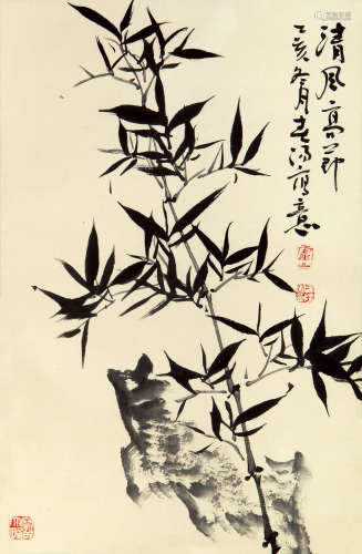 霍春阳（b.1946） 清风高节 纸本设色 立轴