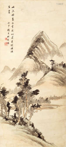 王学浩（1754-1832） 仿高尚书山水 纸本设色 立轴