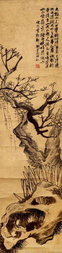 胡公寿（1823-1886） 三友图 纸本水墨 立轴