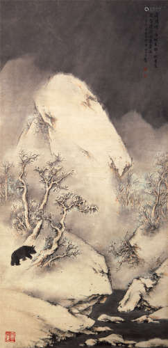 黄君璧（1898-1991） 英雄图 纸本设色 立轴