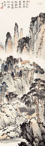 陈半丁（1876-1970） 青山访友图 纸本设色 立轴