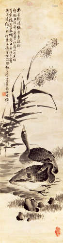 李石君（1867-1933） 芦雁 纸本水墨 立轴