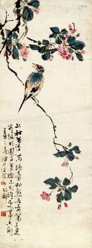 汪溶（1896-1972） 花鸟 纸本设色 镜心