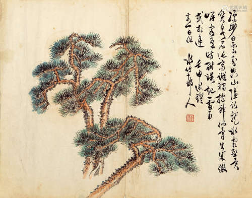 徐世昌（1855-1939） 松寿图 纸本设色 软片