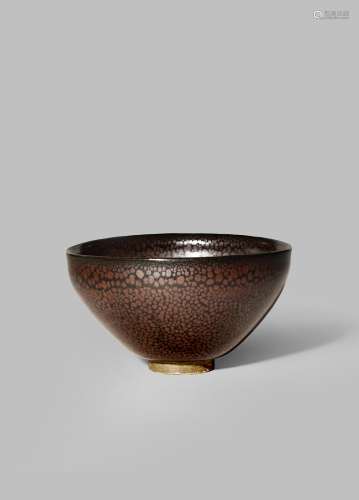 A RARE CHINESE JIAN OIL-SPOT GLAZED BOWL SONG DYNASTY 960-1279 The conical body coated with thick