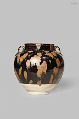 A CHINESE CIZHOU BROWN-SPLASHED BLACK GLAZED JAR SONG DYNASTY 960-1279 With an ovoid body with brown