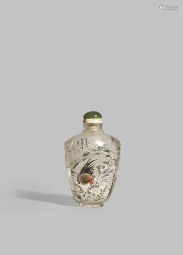 A CHINESE INTERIOR-PAINTED ROCK CRYSTAL SNUFF BOTTLE, SIGNED YE ZHONG SHAN DATED TO THE REN ZI