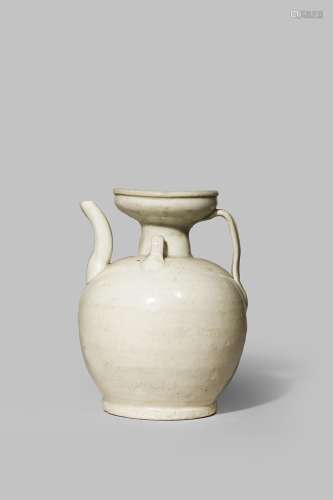A CHINESE QINGBAI EWER SONG DYNASTY 960-1279 With a bulbous body, a thin spout, three loop