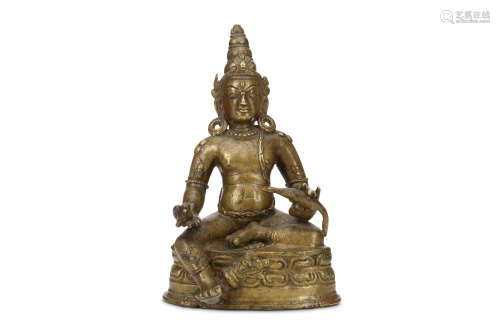 A TIBETAN BRONZE FIGURE. 19.5cm H. 西藏銅人像