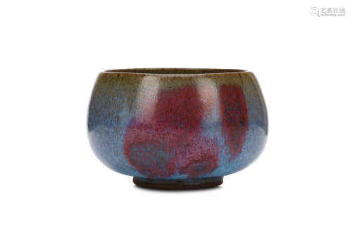 A CHINESE JUN-STYLE BOWL. The deep U-shaped body rising from a slightly tapered foot to an