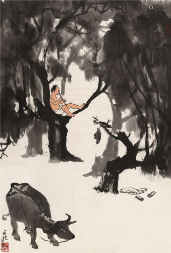 李可染（1907～1989） 暮韵图 立轴 设色纸本