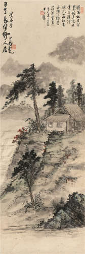 黄君璧（1898～1991） 白云常伴野人居 立轴 设色纸本