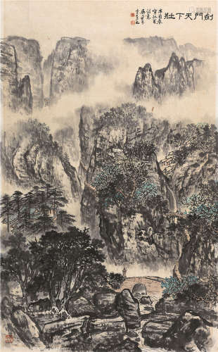 吴一峰（1907～1998） 1981年作 剑门天下壮 镜片 设色纸本