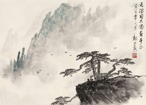 魏紫熙（1915～2002） 1984年 黄岳奇松 镜片 设色纸本