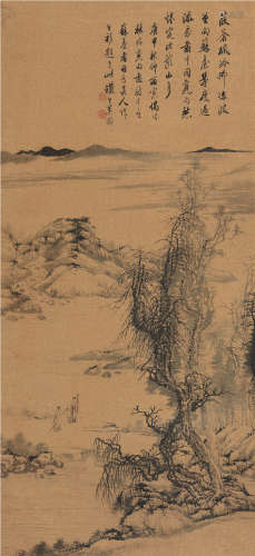 奚冈（1746～1803）（款） 1800年作 山水 立轴 水墨纸本