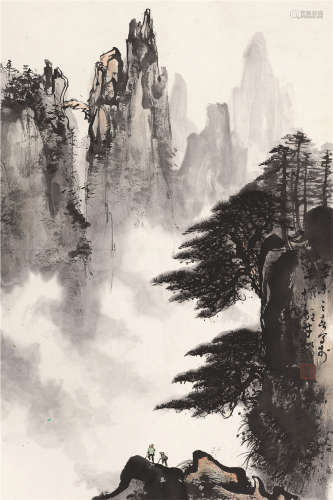 黎雄才（1910～2001） 1991年作 观云图 立轴 设色纸本