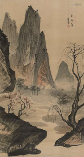 潘素（1915～1992） 岸容山意 立轴 设色绢本